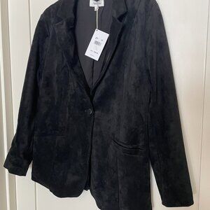 Splendid faux suede/acrylic knit blazer..BLACK..NEW..Large
